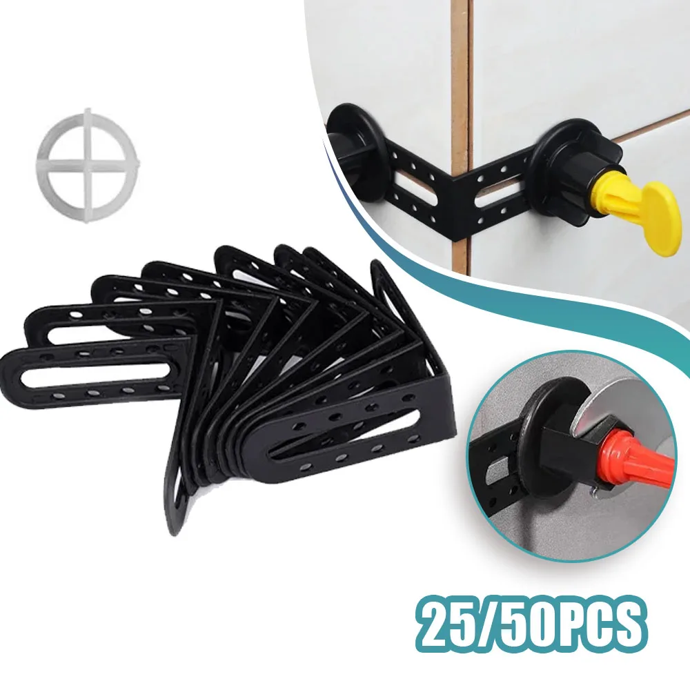 25/50Pcs Tile Leveling System Angle Leveling Can Be Used with Tile Gasket for Positioning The Seam Construction Tool tile spacers tile leveling clips tile leveling tools