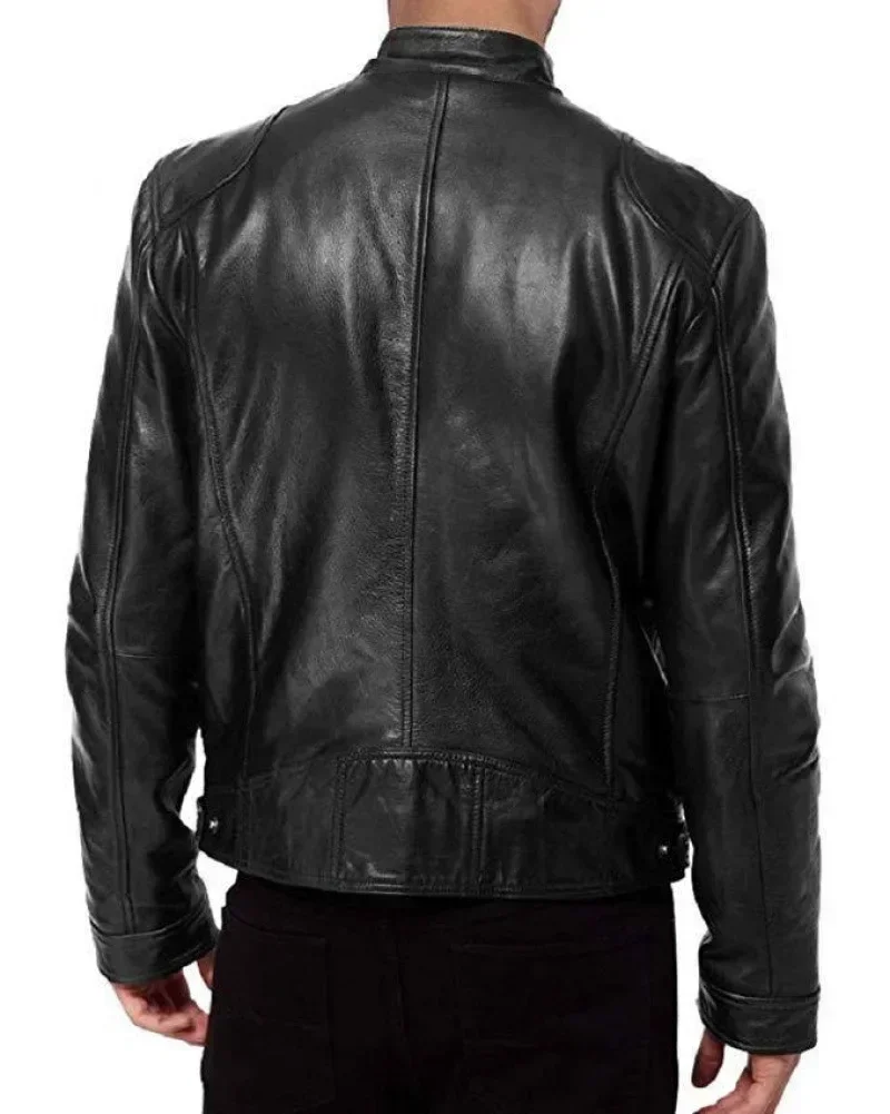 Men's Leather Jacket Bomber Motorcycle Biker Pu Leather Casual Loose Fit Faux Jacket leather jackets,men winter jacket