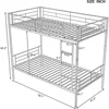 Twin Over Twin Metal Bunk Bed Trundle Frame with 2 Side Ladders Convertible Bunkbed Safety Guard Rails,No Box Spring Needed 2