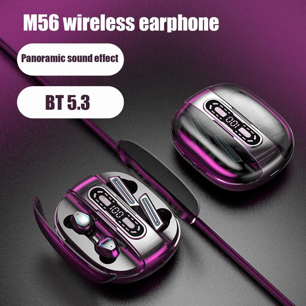 

1 шт. M56 беспроводные наушники Bluetooth 5,3 наушники с шумоподавлением в BT Bass парные спортивные наушники беспроводные наушники Q3L7
