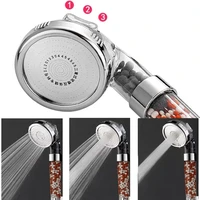 New 3 Functions High Pressure SPA Shower Head Water Saving Handheld Rainfall Bathroom Accessories Anion Filter Shower 2