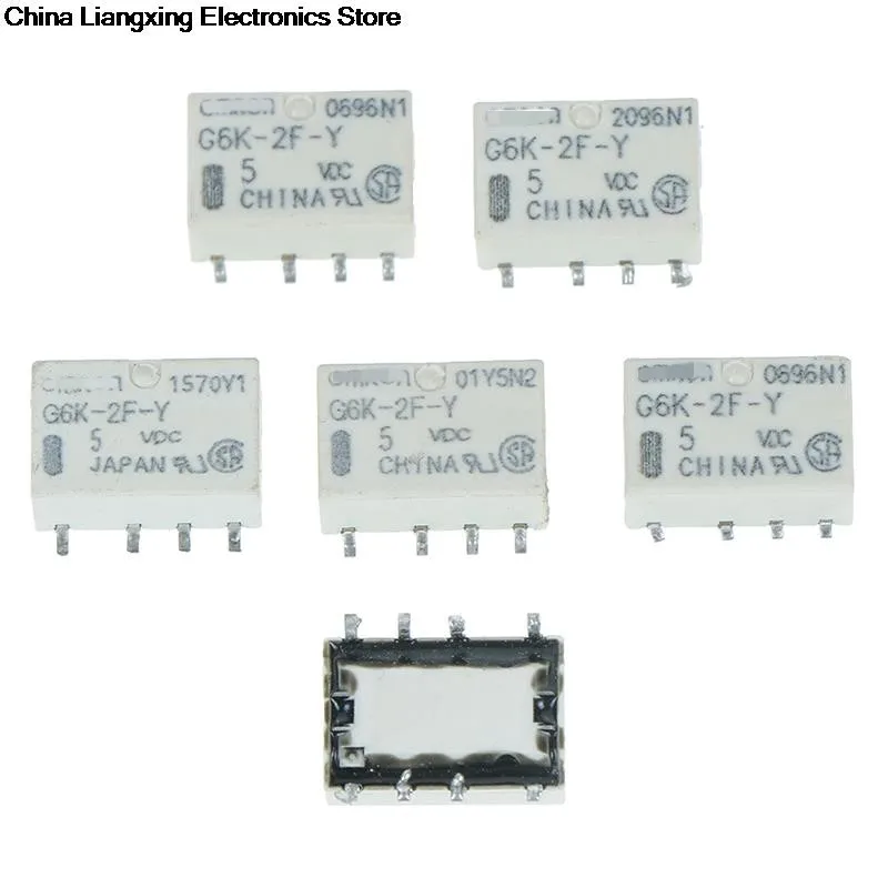 

10Pcs/lot DC 3V 5V 12V 24V SMD G6K-2F-Y Signal Relay 8PIN For Relay Module 10*6.5*5mm