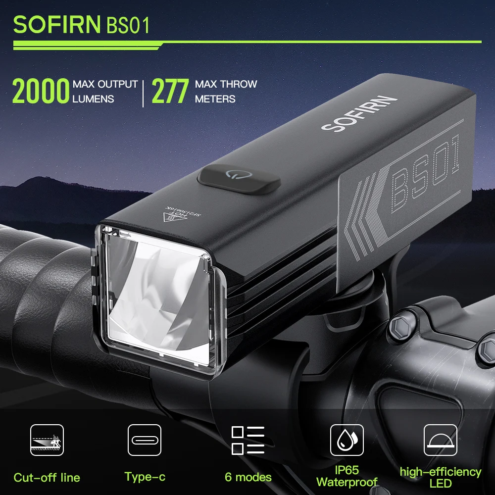 2000lm USB Charging LED Bicycle Front Lamp with Power Bank Function