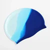 New Color Block Silicone Adult Waterproof Swimming Cap Dry Hair Swim Cap for Men Women Protect Ear Swim Hat Swimming Accessories 6