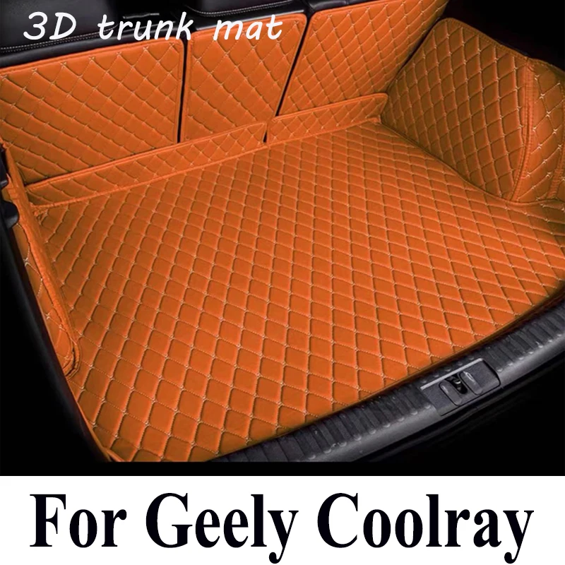 

For Geely Coolray 2019 2020 2021 2022 Car Boot Mat Rear Trunk Liner Cargo Leather Floor Carpet Tray Protector Accessories Mats