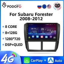 Podofo 2din Car Radio Android Multimedia Video Player For Subaru Forester 2008-2012 Navigation GPS WIFI 8Core DSP Audio Stereo