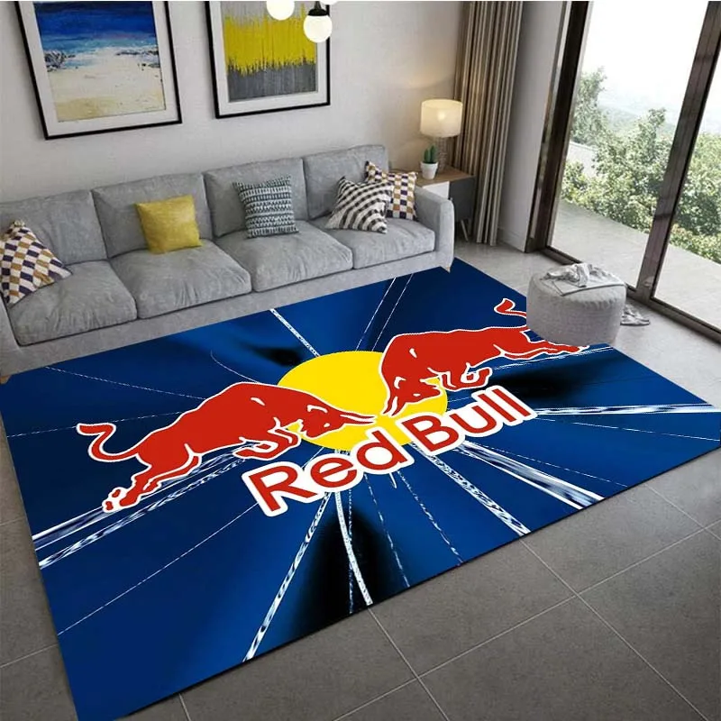 

3D Printied Red-bull Rug Play Mat Living Room Carpet Non-slip Bedroom Rug Bathroom Doormat Birthday Gift Area Rug Bedroom Decor