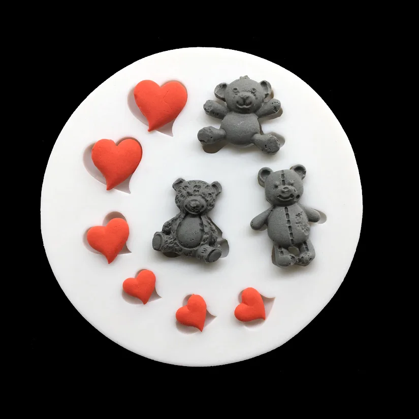 Herz Bär Form Silikon Form Sugarcraft Schokolade Cupcake Backform Fondant Kuchen Dekorieren Werkzeuge – Detail 1