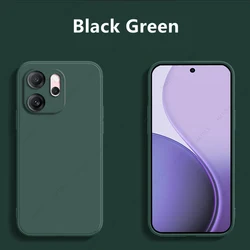 Premium Liquid Silicone Phone Case - Durable Back Cover for OPPO Reno14 F (Black green)