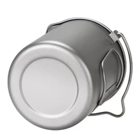 750ml Camping Coffee Cup with Press Plate Titanium Maker French Press Pot with Lid Outdoor Cookwarer for Travelling Hiking 2