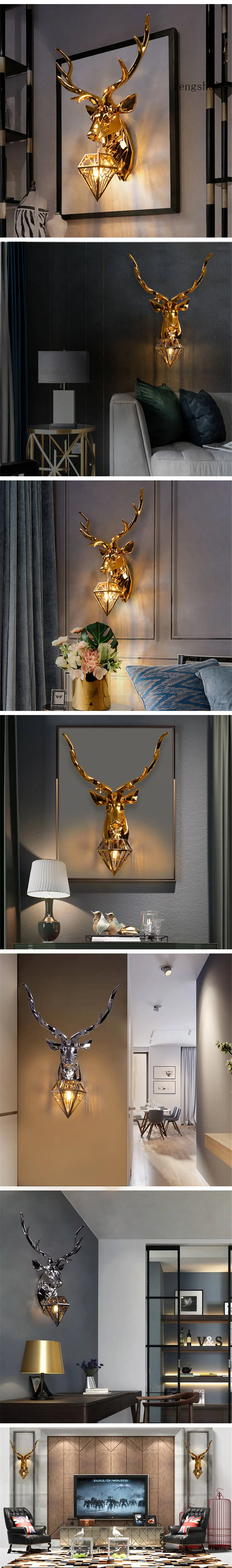 Modern Antler LED Wall Lamp Deer Lamp Nordic Wall Lamps for Bedroom Indoor Lighting Home Wall Lights Home Decor Wall Sconce Lamp plug in wall lamp