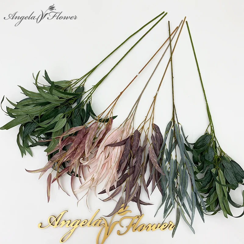 Elegant Willow Leaf Artificial Floral Branch for Decorative Display and Events