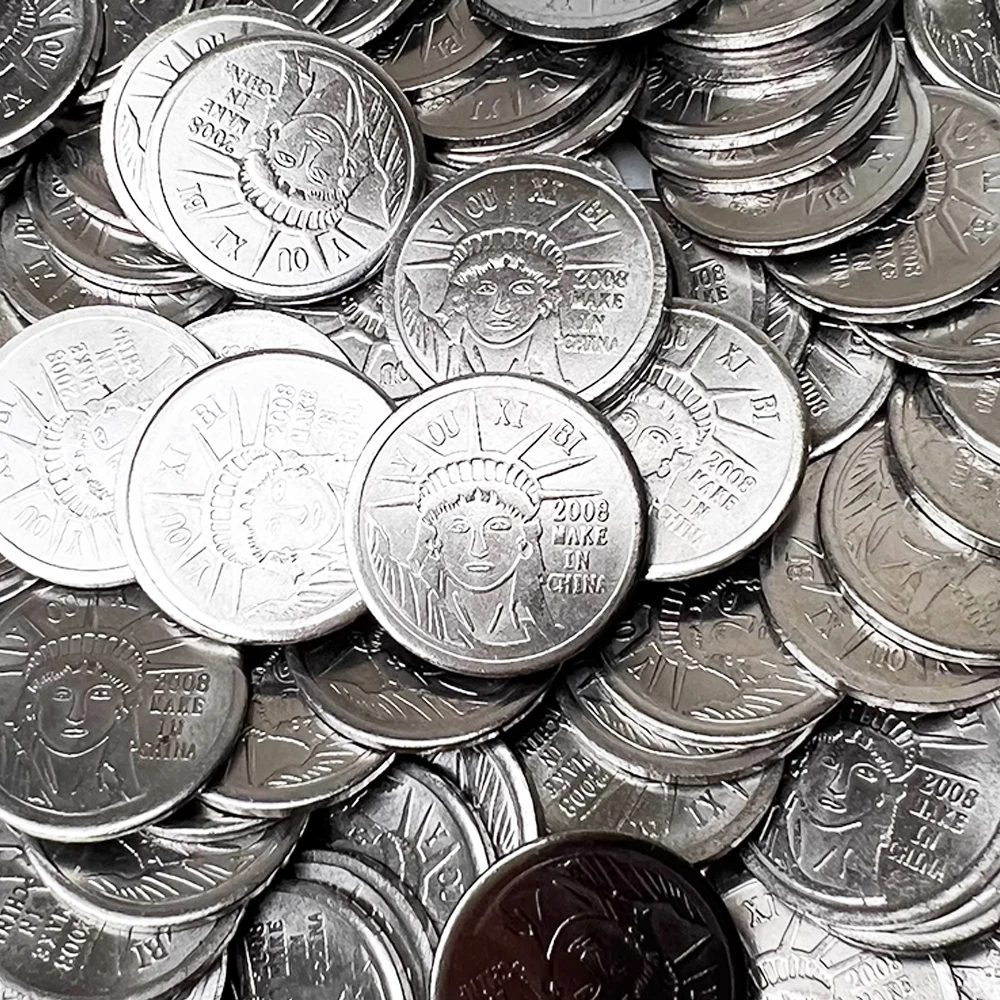 100PCS Coins Tokens Stainless Steel Collect Medals For Arcade Game Crane Claw Vending Machine Car Washing Pinball Parts