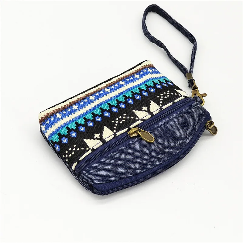 Ethnic Women Canvas Coin Purse Female Wallets Women Zipper Coin Purses Children Storage Pocket Bags Pouch porte monnaie femme