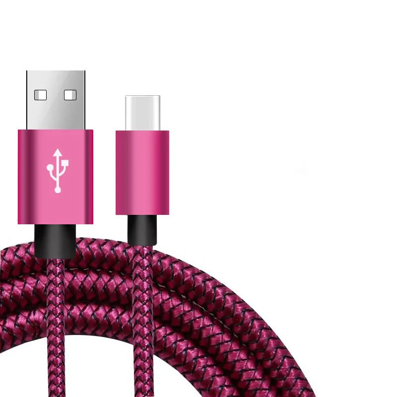 Premium USB A to Type C Fast Charging Nylon Cable - 2.4A High-Speed Data Transfer - Available in 2M and 3M Lengths