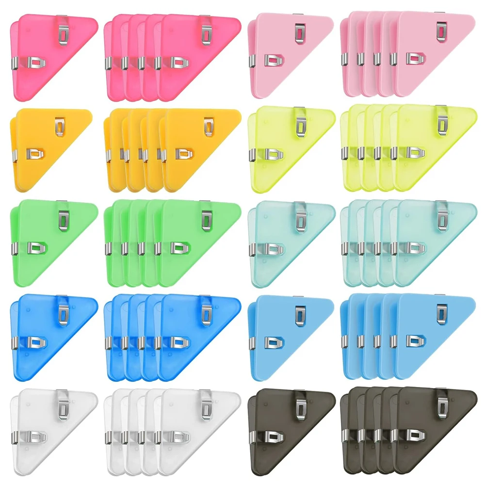 20pcs 코너 종이 클립 삼각형 파일 코너 클립 책갈피 다채로운 문서 클립 학생을위한 책 페이지 클립 독서 마커
