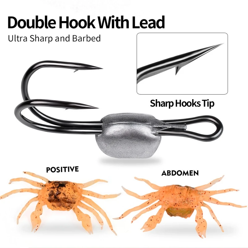 ZUKIBO Artificial Crab Soft Bait 3D Simulation Soft Fishing Lures with Sharp Hooks 130mm 32.5g Sinking Bait Fishing Tool Pesca