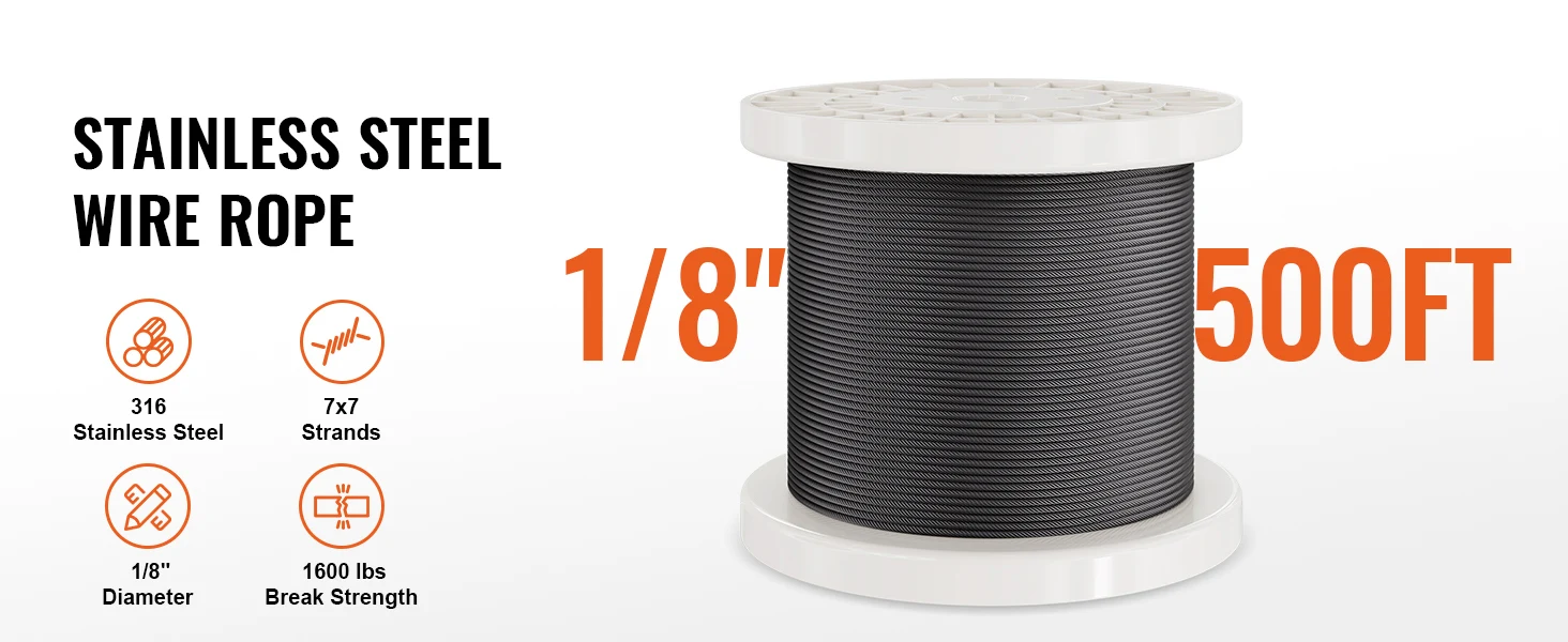 rust resistant stainless steel cable