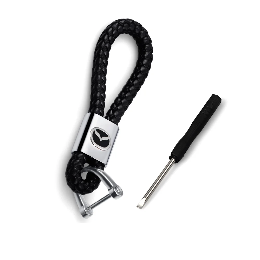 3D Metal and Leather Car Emblem Keychain Pendant Accessory