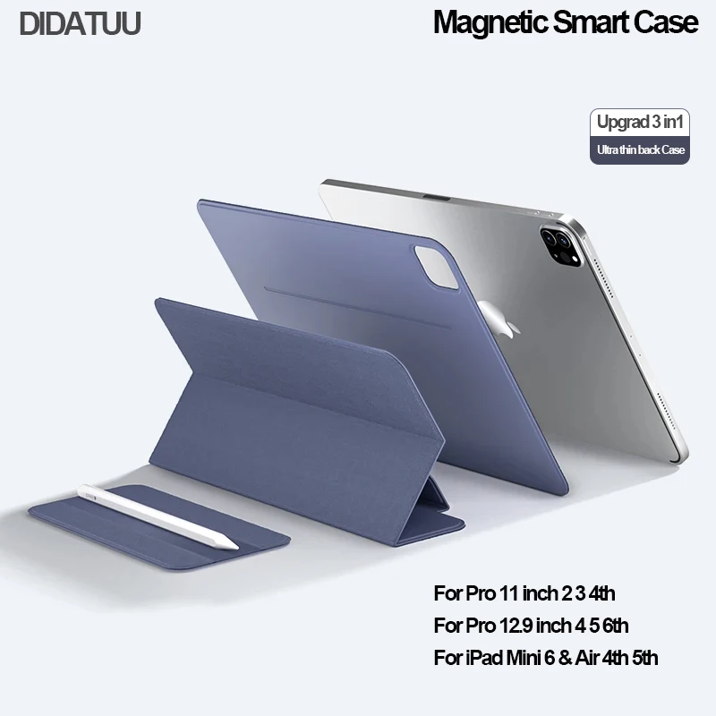 마그네틱 스마트 분할 케이스, iPad 미니 6 iPad 10 Air 4 5th 10.9 인치 Pro 11 인치 2 3 4th 12.9 인치 4 5 6th Upgrad 3 in 1 커버