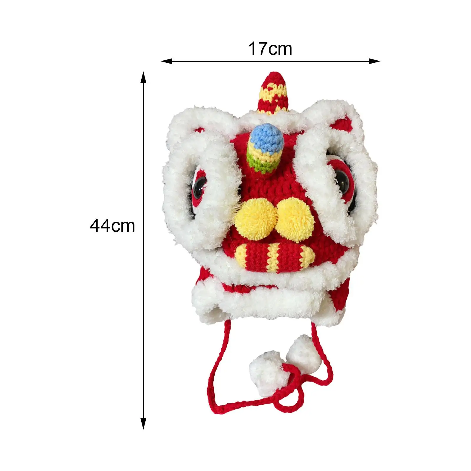 Animal Hat Embroidered Lion Hat Ear Protection Headdress Soft Comfortable Beanie with Ear Flaps Lion Dance Hat Warm Winter Hat