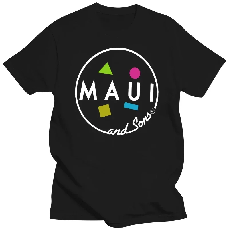 

Веселая популярная Повседневная футболка с принтом монограммы Maui and Son's с коротким рукавом, летняя повседневная модная удобная футболка унисекс, наряд