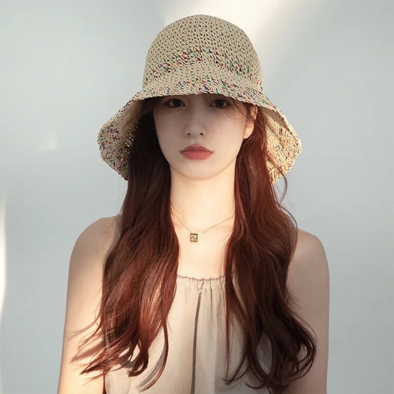 

Japanese Literature and Art Bucket Hat Ins Fashion Leisure Simple Vacation Outdoor Shading Sun Protection Big Brim Women Sun Cap