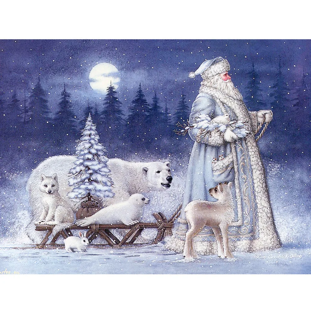 Meian 2020 Schnee Haus Stickerei 11CT Kit Hand Handwerk Set Baumwolle Faden Leinwand Gedruckt Weihnachten Geschenk Wohnkultur Heißer Verkauf
