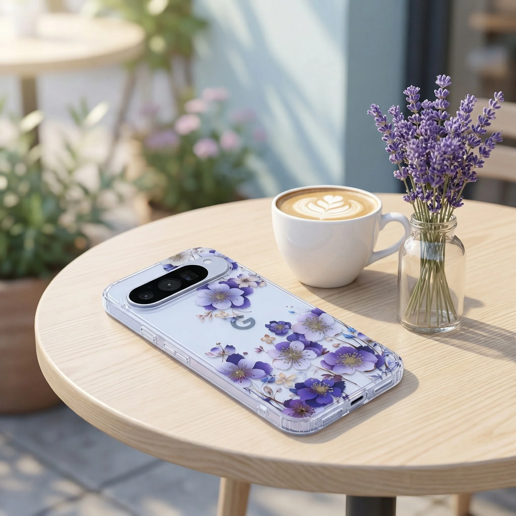 Luxury TPU Phone Case with Flower Feather Design and Colorful Coating