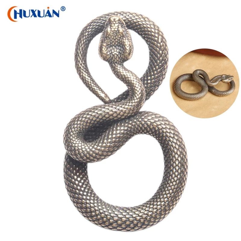 

Винтажное медное украшение в виде змеи, статуэтка боа в античном стиле, Миниатюрные аксессуары для украшения дома, гостиной