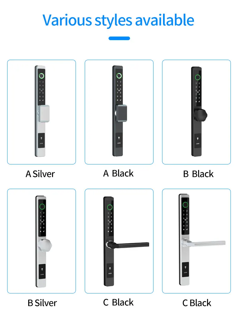 Waterproof Sliding Door Smart Lock TTLock App Fingerprint Digital Code RFID Card