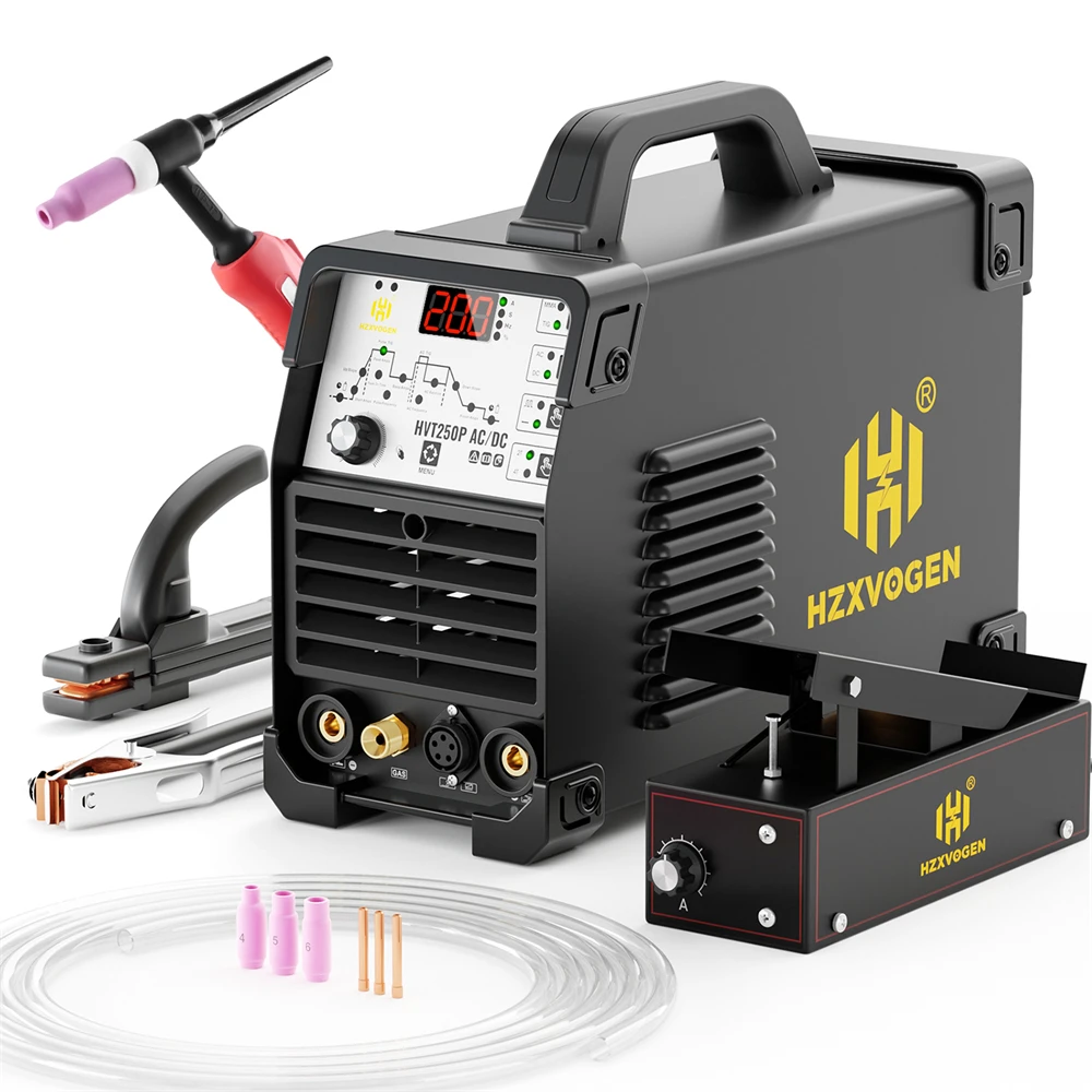 HZXVOGEN TIG Welding Machine 200A 4 in 1Aluminum AC/DC HF TIG/MMA ARC Pulse Argon Welder IGBT Inverter 2T/4T Welding Equipment 2