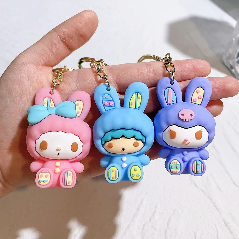 

My Melody Kuromi Bag Pendant Kawaii Anime Sanrio Cinnamoroll Cute Cartoon Pom Pom Purin Girly Heart Keychain Toy for Girls