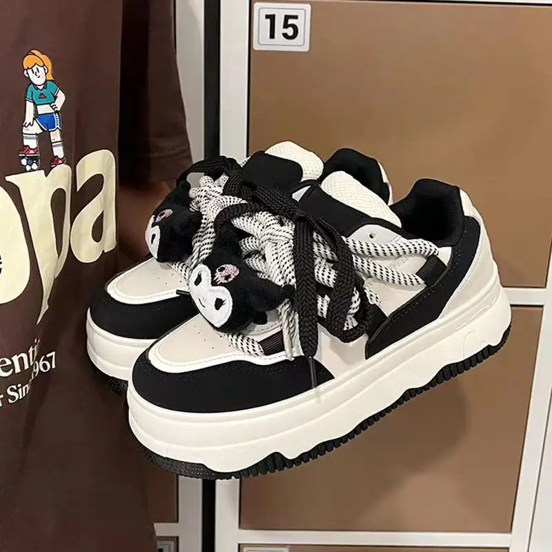 

Sanrio Kawaii Kuromi Thick-Soled Baker Shoes Cute Cartoon New Sneakers Casual Shoes School Children Birthday Gift