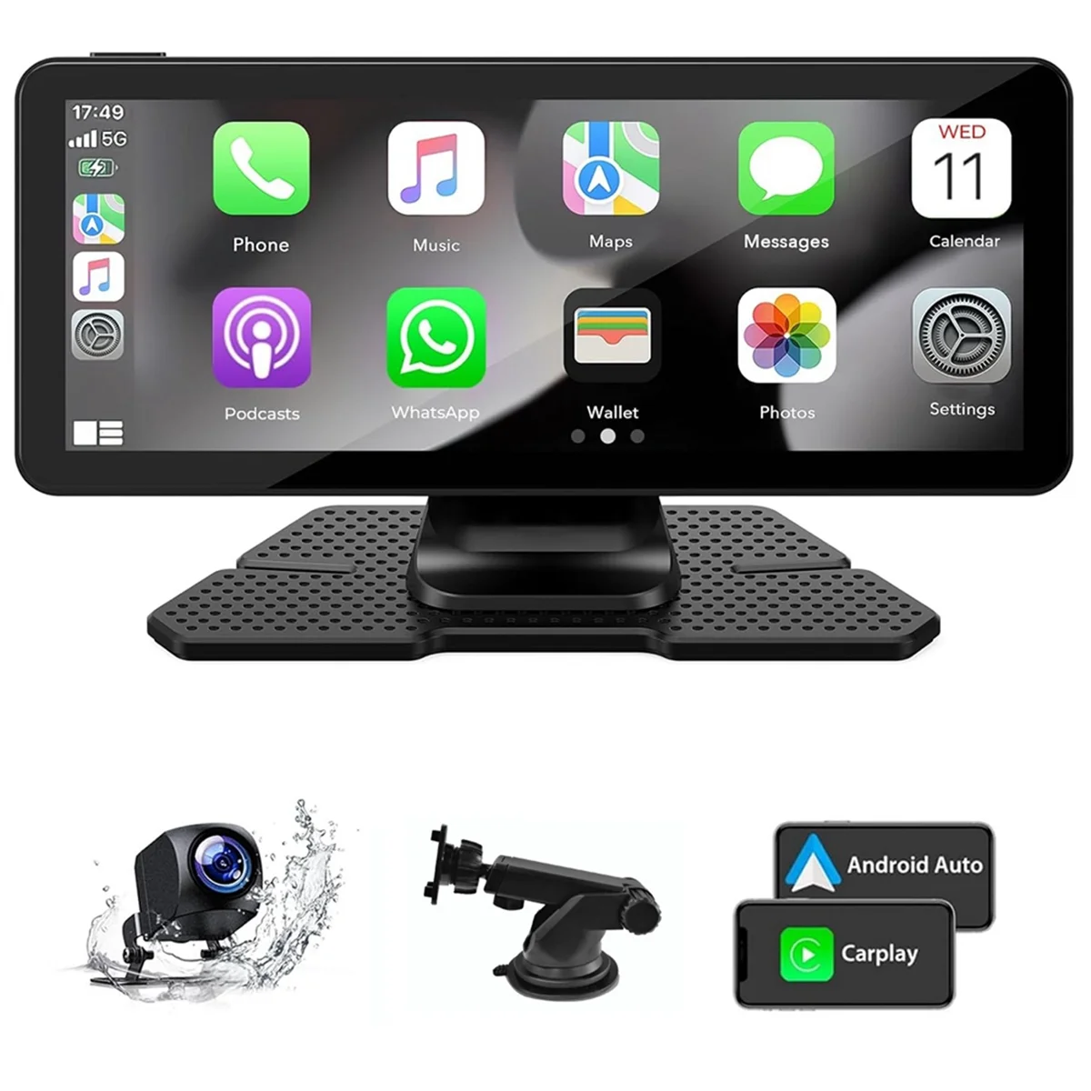 

Wireless Carplay Car Stereo Portable 6.86In Touch Screen Android Auto Backup Camera Navigation Mirror Link/FM/Bluetooth