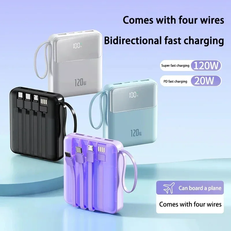50000mAh Portable Power Bank 120W Fast Charging Mobile Power External Battery PowerBank for IPhone Samsung - 2