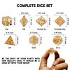 DND Dice Set Transparent Resin Sharp Edge Filled with Lucky Horseshoe & Glitter Inside - 7 Polyhedral Gaming Dice for Borad Game 3