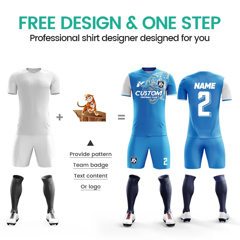 Customize Your Football Jersey Shirt Printing Slim Fit Blue Blank Jersey -  Soccer Jerseys - AliExpress