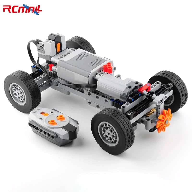 Four-wheel Drive Remote Control Car Motor Power Machinery Group Maker Kit Toy Compatible with LEGOed Robots |