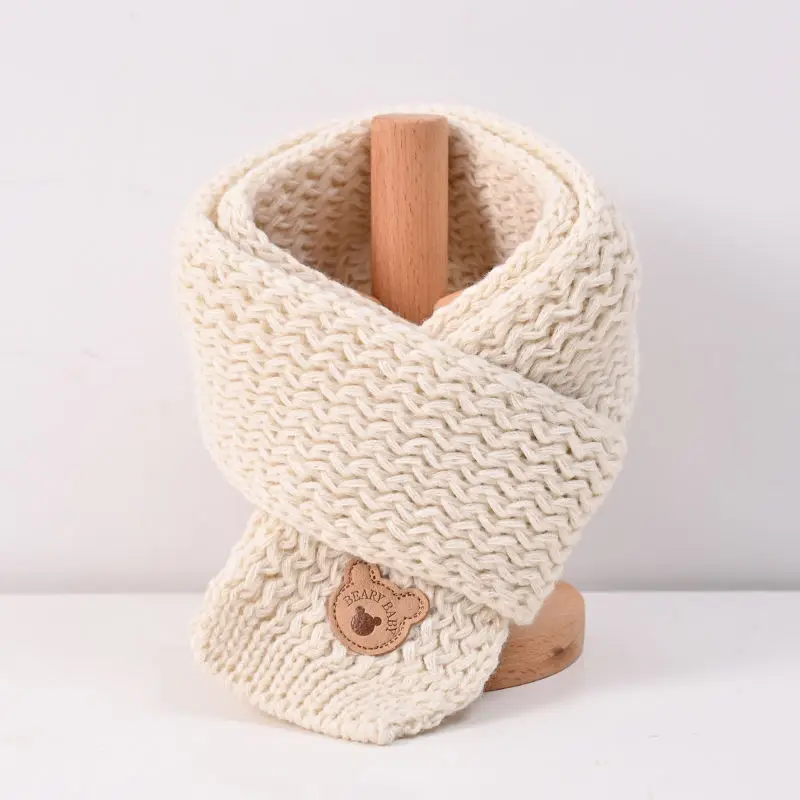 Korean Cartoon Bear Baby Scarf Cute Winter Warm Knitted Boy Girl Neckerchief Soft Outdoor Toddler Kids Neck Warm Scarf