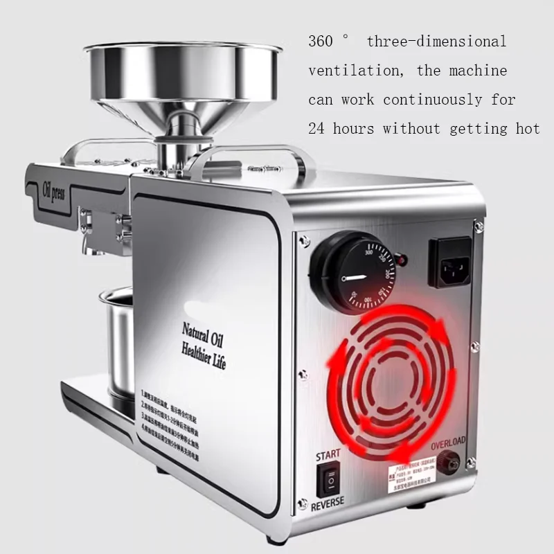 220V/110V Heat Cold Home Oil Press Machine For Pressing Olive Oil Coconut oil Soy Bean Press Machine High Oil Extraction Maker 6