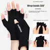 Black Winter Heated Gloves USB Charging Heating Polyester Half Finger Gloves For Men Women Motorcycle Cycling Skiing 2