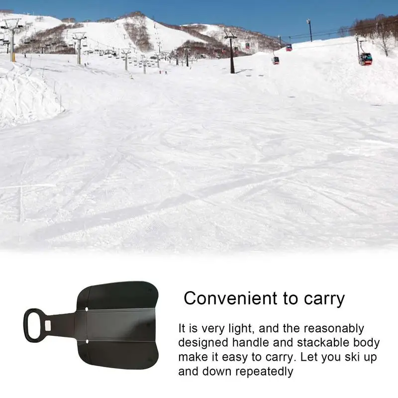 Mini Folding Snow Sled Board for Kids Outdoor Winter skis with Handle Portable Plastic Sleigh for Snow Grass and Sand Boarding