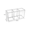 Desk Stationery Storage Pen Holder Transparent 3 Grids Pen Storage Box INS Style Large Capacity Pencil Container Students 6