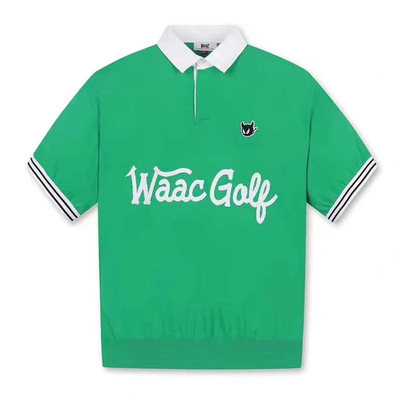 2023 Summer New Korean Golf Jersey Men Sports Buckle Short Sleeve