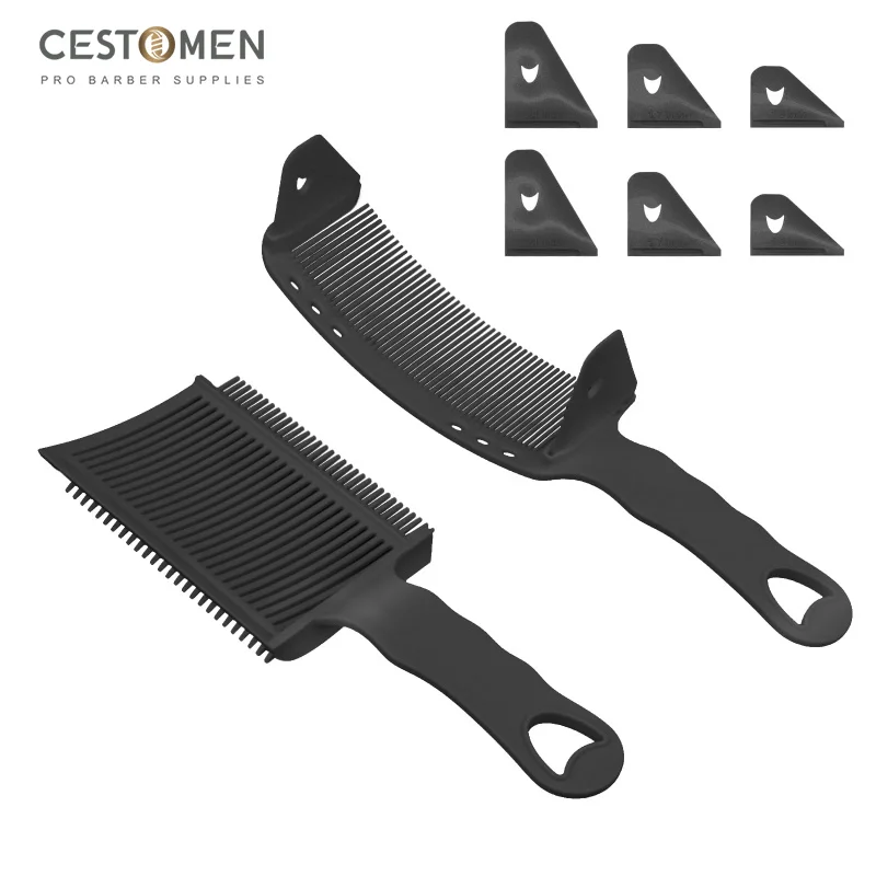 CESTOMEN 2/3Pcs Set Hairdressing Comb Professional Barber Fading Hair Positioning Comb Hair Cut Curved Positioning Comb For Men 3pcs green laser locator aiming 515nm 520nm 5mw diode module dot positioning