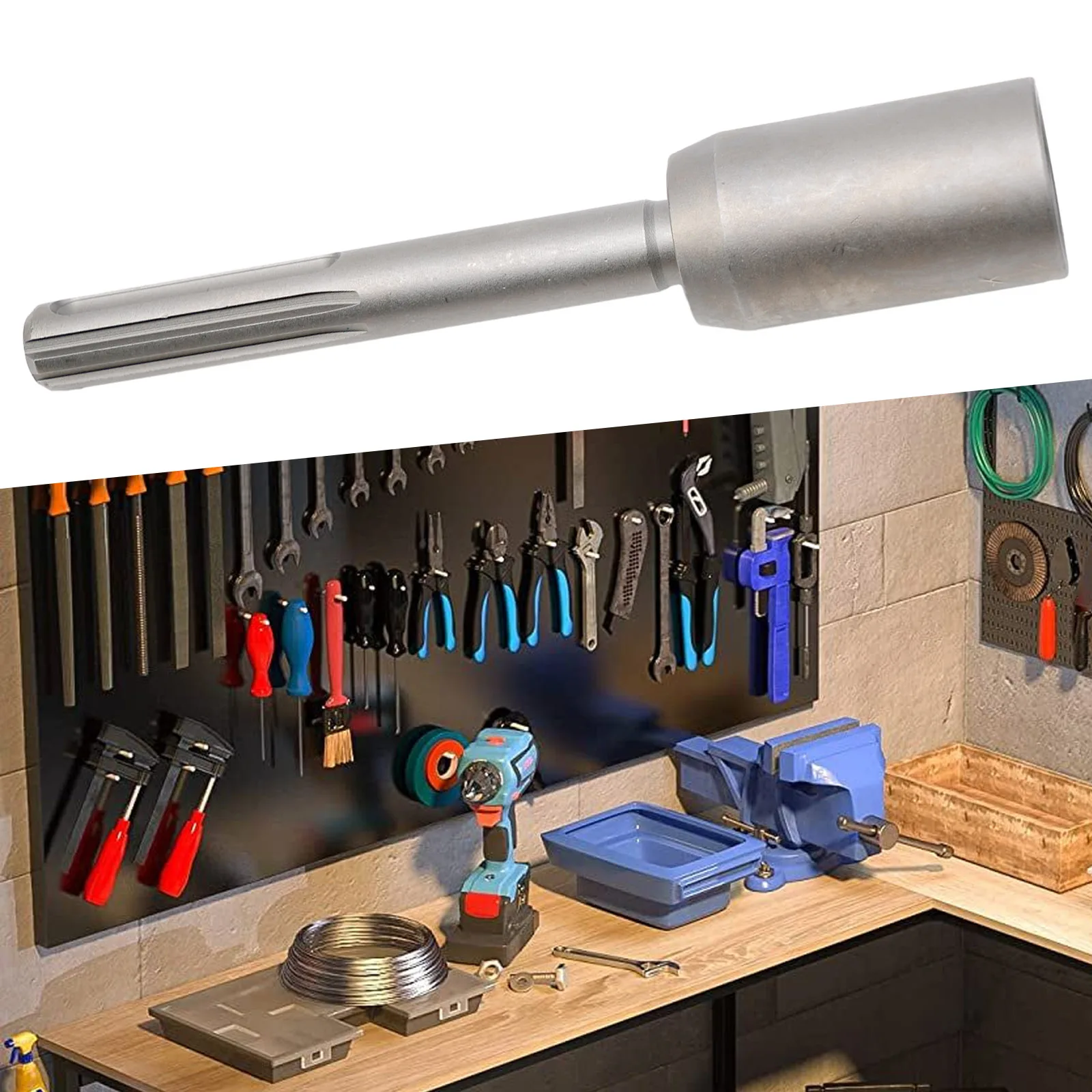 

30/45/65mm Ground Rod Driver Heavy Duty SDS Plus T Post Ground Rod Driver Tool Forged Steel Drill Bit Driver Durable Hammer
