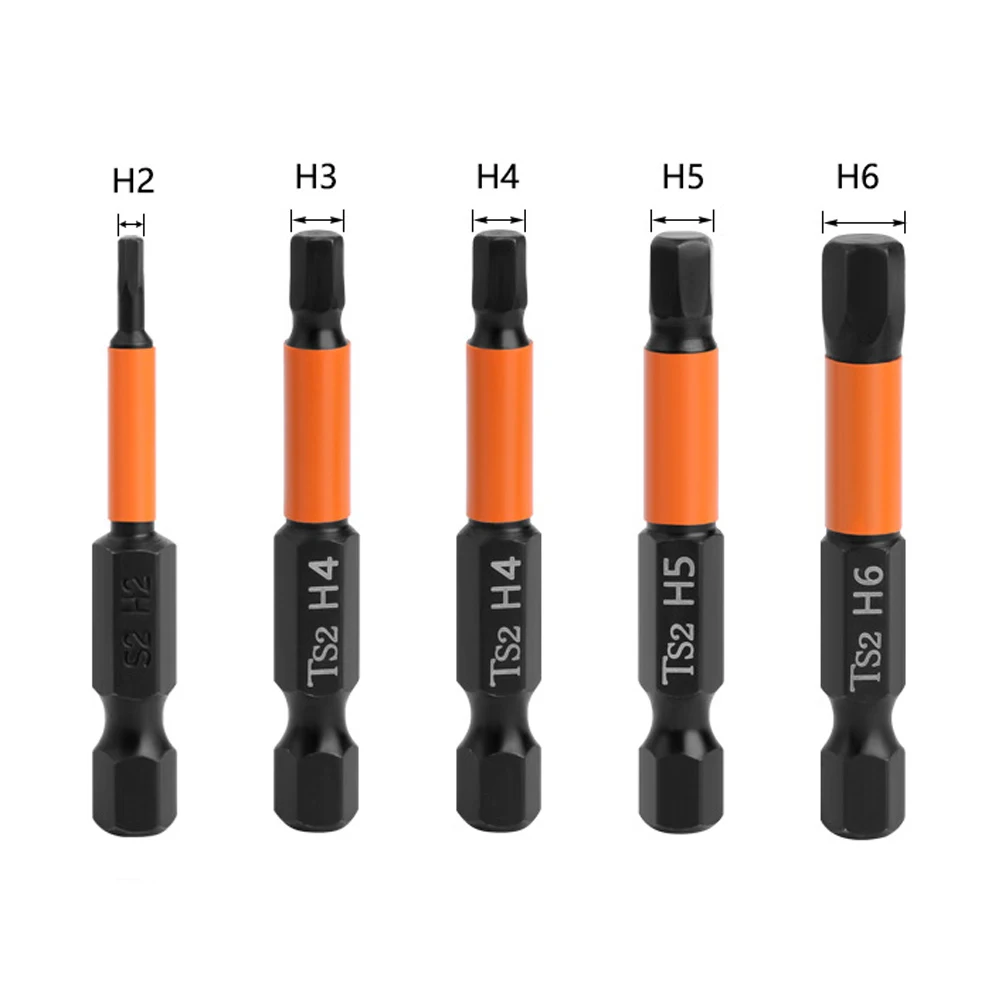 

5*Hexagon Screwdriver Bit H-2/H3/H4/H5/H6 50mm 1/4'' Hex Shank Quick Change For Electric Impact Driver Power Drill Tool Parts