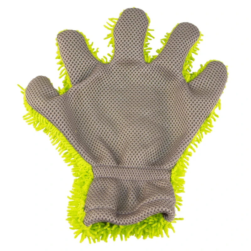 Rich Velvet Five Finger Car Wash Gloves Coral Insect Chenille Double-sided Car Cleaning Gloves Wash Accessories
