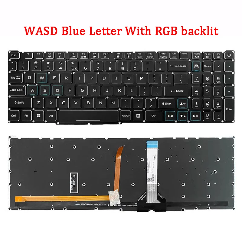 New Original Laptop Keyboard For ACER Helios 300 N20C11 PH317-55 N20C3 PH315-53 Small backlight cable